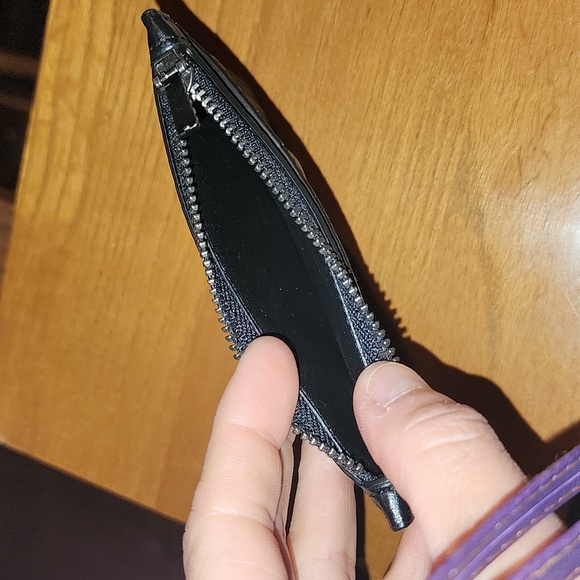 NEW Coach Zip Card Case Wallet Black Pebbled Leather - Picture 6 of 6